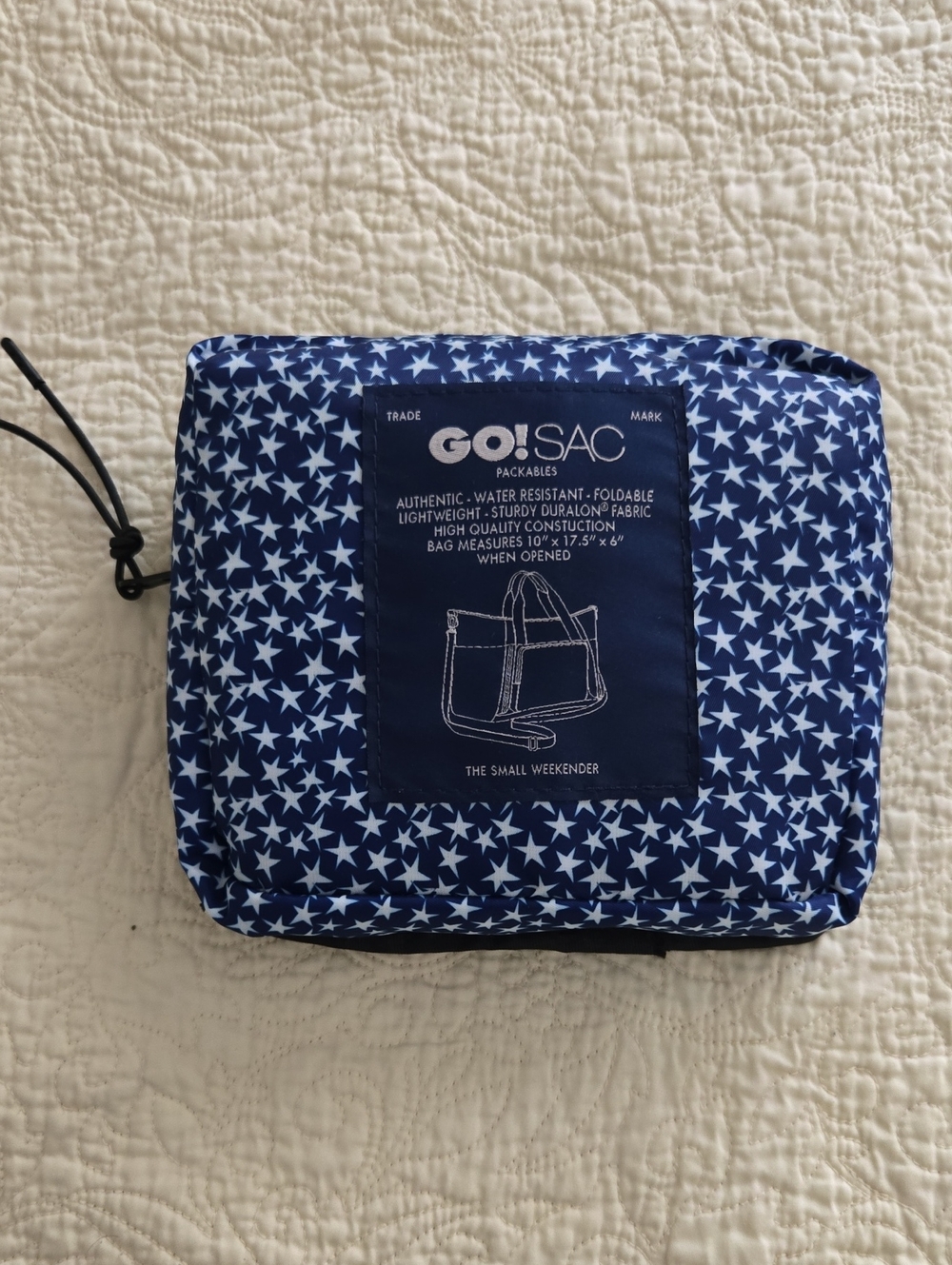 Go!sac Packable Small Weekender Bag - Blue Star Print